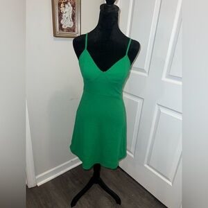 Green Spaghetti Strap Dress